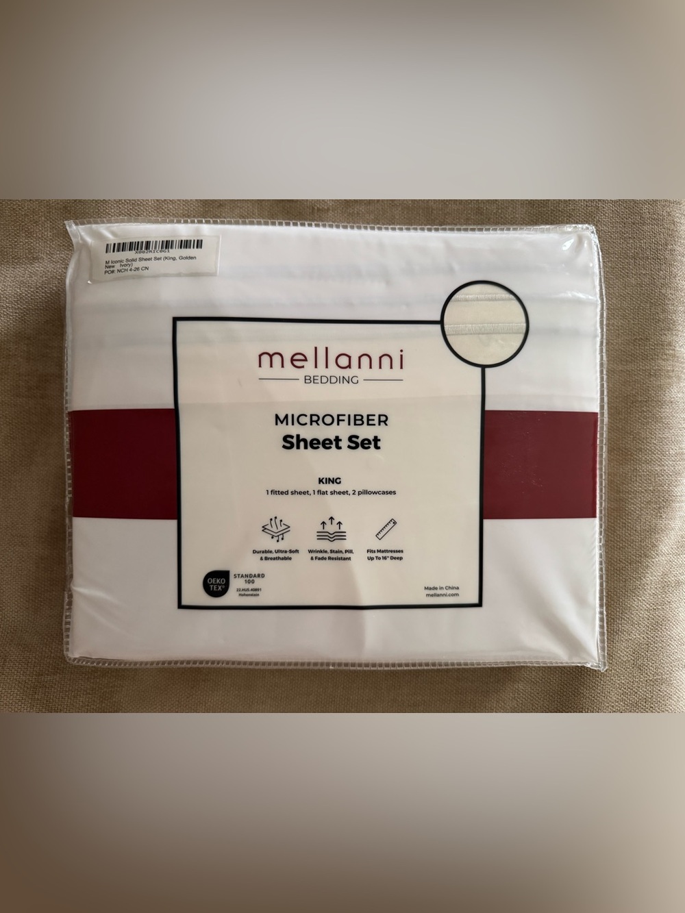 NWT Mellanni KING “Golden” color sheet set